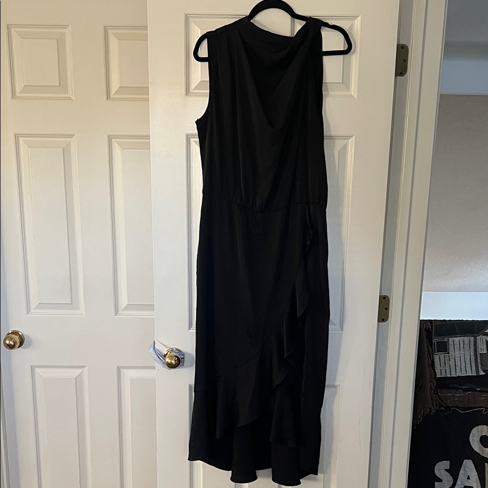 Elegant Asymmetrical Black Dress
